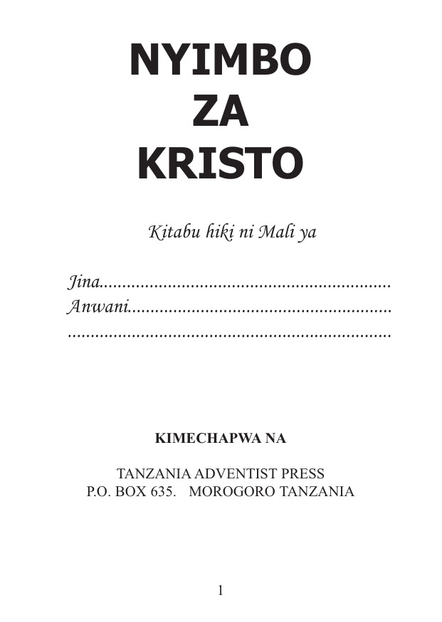 NYIMBO ZA KRISTO (KK)